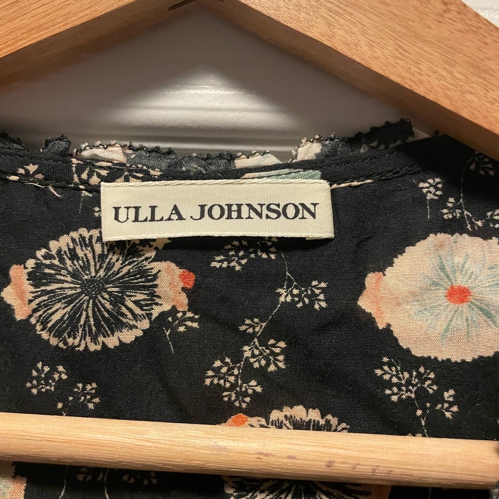 NWOT Ulla Johnson Winsor Floral V-Neck Puff Sleeve Tiered Mini Dress size 4 - Picture 7 of 7